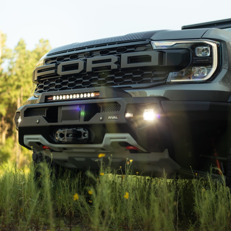 Ford Ranger Raptor Front Bumper - Rival 4x4 - Aluminum w/Winch Mount and Recovery Points - `24-`26